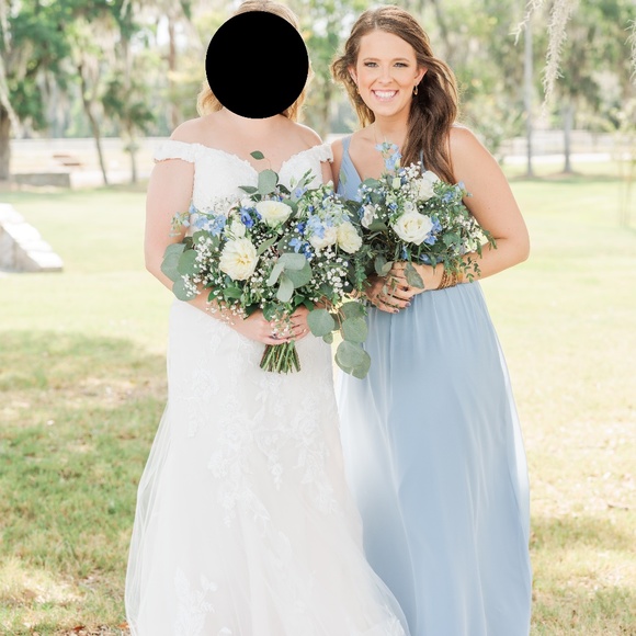 Azazie Blake Dusty Blue Bridesmaid Dress - Picture 1 of 3